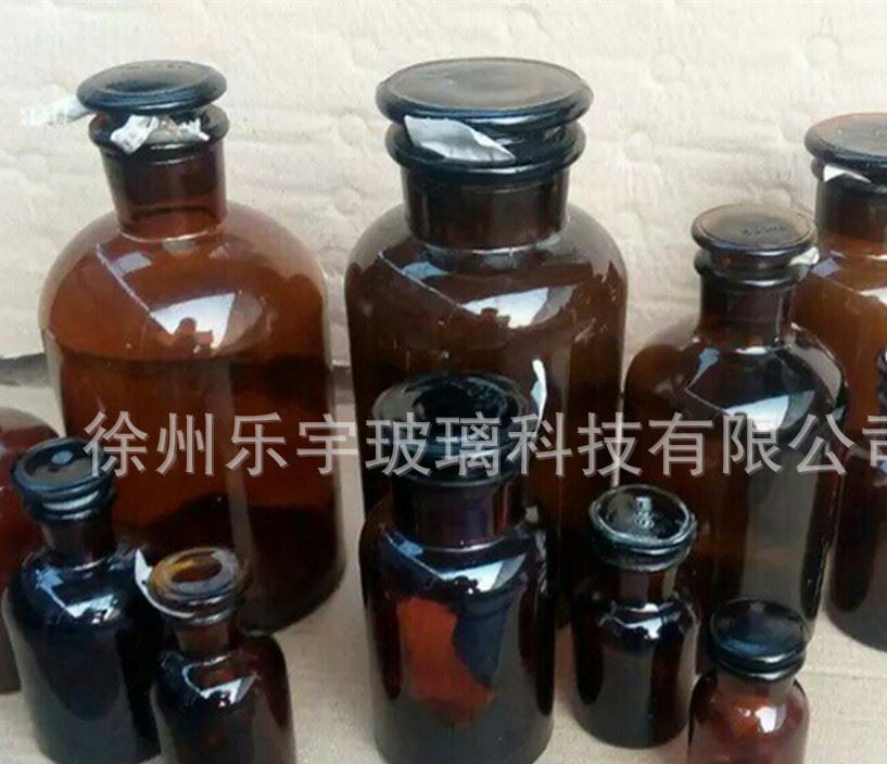 廠家直銷批發(fā)茶色醫(yī)用廣口瓶玻璃磨口瓶藥棉酒精瓶試劑瓶密封示例圖5