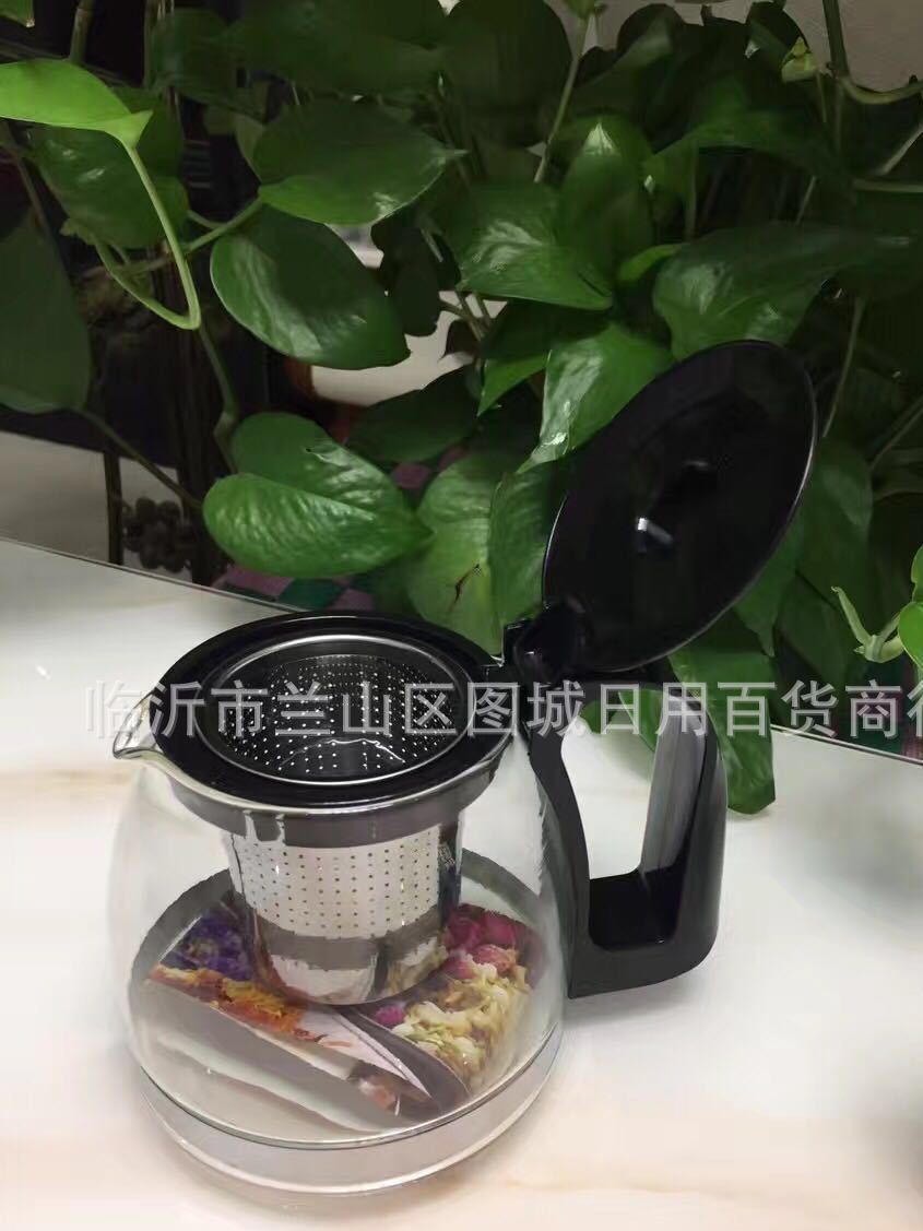 廠家供應 玻璃茶壺五件套不銹鋼網花茶壺禮品促銷品 玻璃茶壺套裝示例圖4