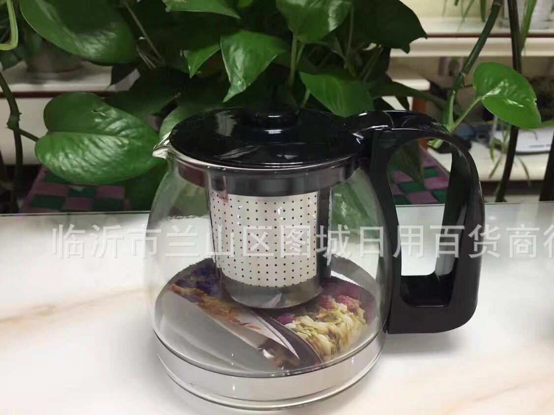 廠家供應 玻璃茶壺五件套不銹鋼網花茶壺禮品促銷品 玻璃茶壺套裝示例圖6