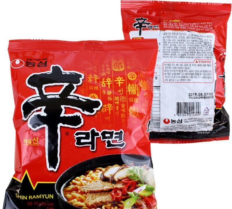 韓國兒童休閑食品 方便面 農(nóng)心辛拉面 120g/袋 辣味零食批發(fā)示例圖2