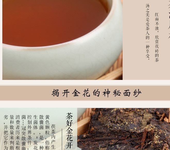 涇陽茯磚茶 百富茯磚茶黑茶 古樸麻繩珍藏版茯茶900g示例圖4