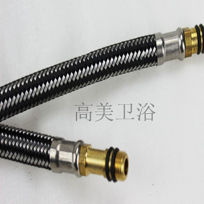 廠家直銷不透鋼加密防爆花灑軟管 冷熱水通用衛浴進出水軟管示例圖2