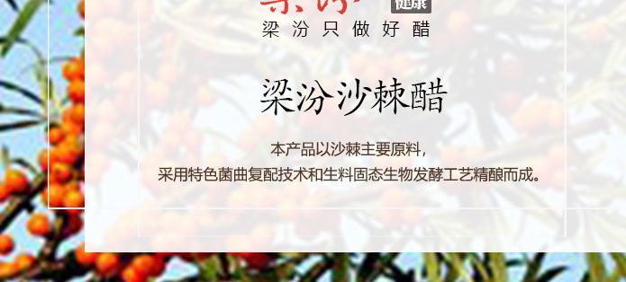 沙棘醋 山西特產(chǎn) 梁汾醋 水果味飲品 500ml 沙棘醋廠家直銷 定制示例圖3