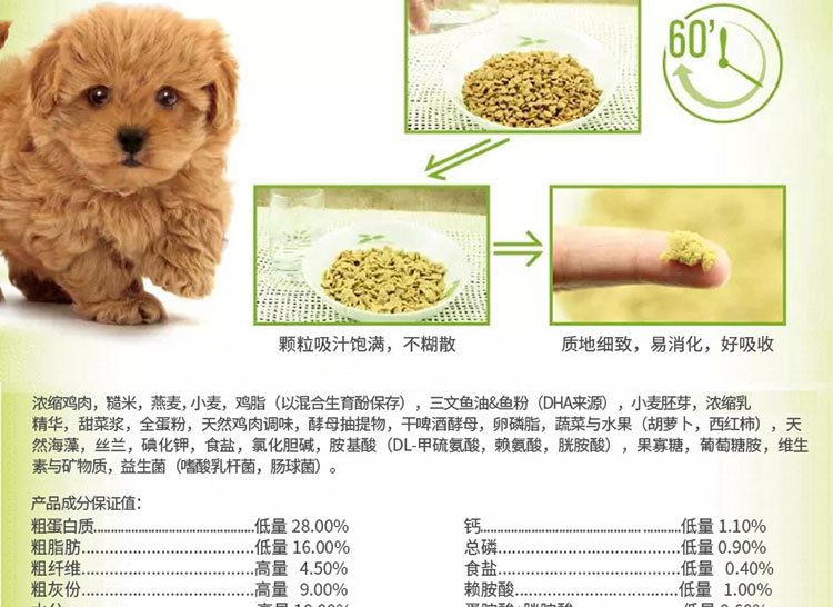 喜樂比黃金燕麥離乳期幼犬小奶糕天然狗糧主糧干糧1.5kg 犬糧示例圖5