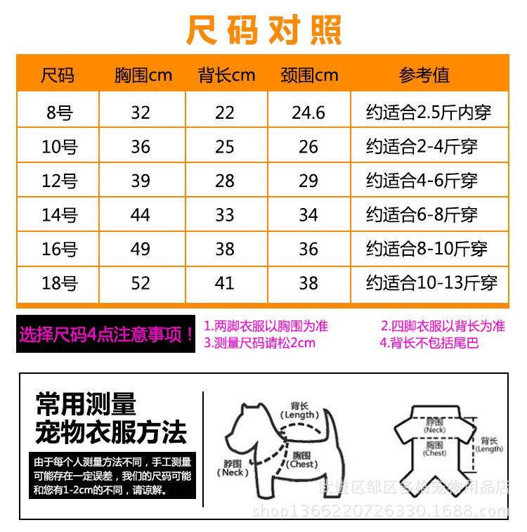 吉米娃娃狗衣服寵物衣服四腿冬裝844示例圖1