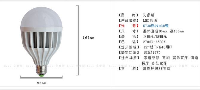 工程款 帶風(fēng)扇散熱系列  LED大功率球泡燈 超亮工礦燈 工程專用示例圖3