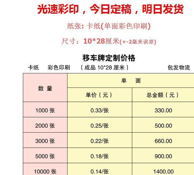 紙老虎 定做停車牌 汽車停車卡 停車牌 定制挪車卡 臨時(shí)停車牌示例圖6