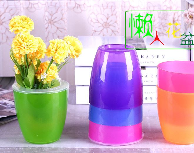 懶人花盆 自動(dòng)吸水仿陶樹脂花盆 個(gè)性水培塑料花盆黑白彩色恐龍蛋示例圖9