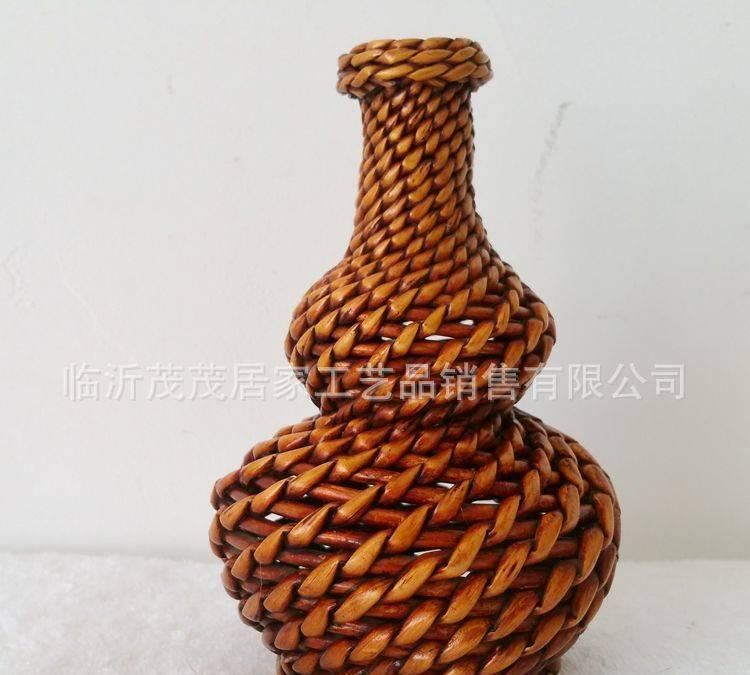生产批发天然柳编葫芦花瓶 家庭酒店装饰桌面手工摆件 临沂特产