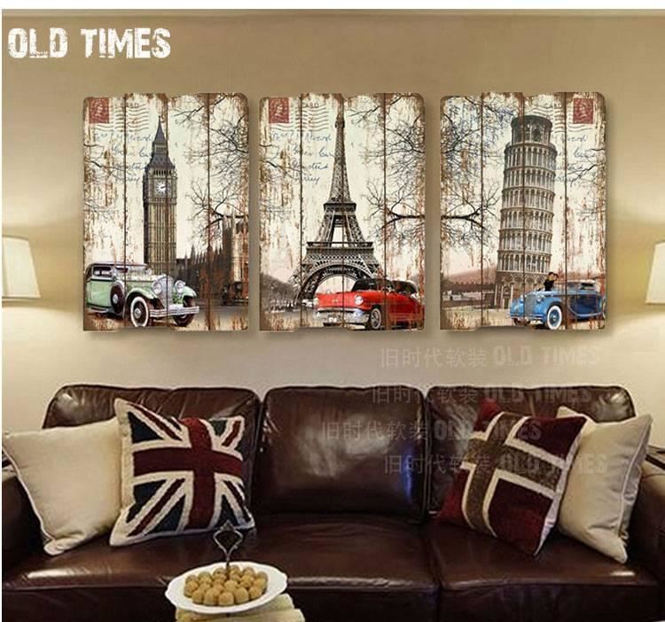 美式復古墻面木板畫裝飾畫酒吧餐廳服裝店鋪咖啡館家居無框畫壁畫示例圖12