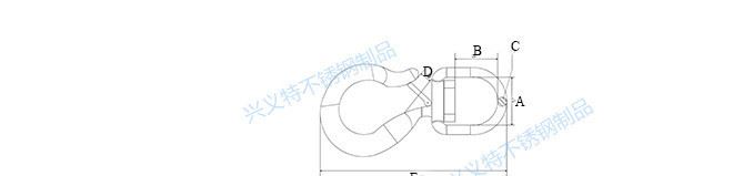 兴义特制品 304不锈钢美式货钩 美式羊角起重货钩 葫芦吊钩350KG示例图1