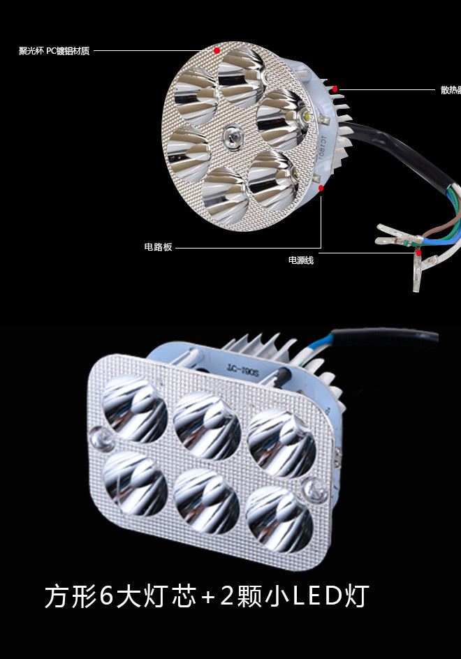 廠家直銷摩托車電動(dòng)車通用型LED前大燈 大功率 高亮度 壽命長(zhǎng)示例圖5