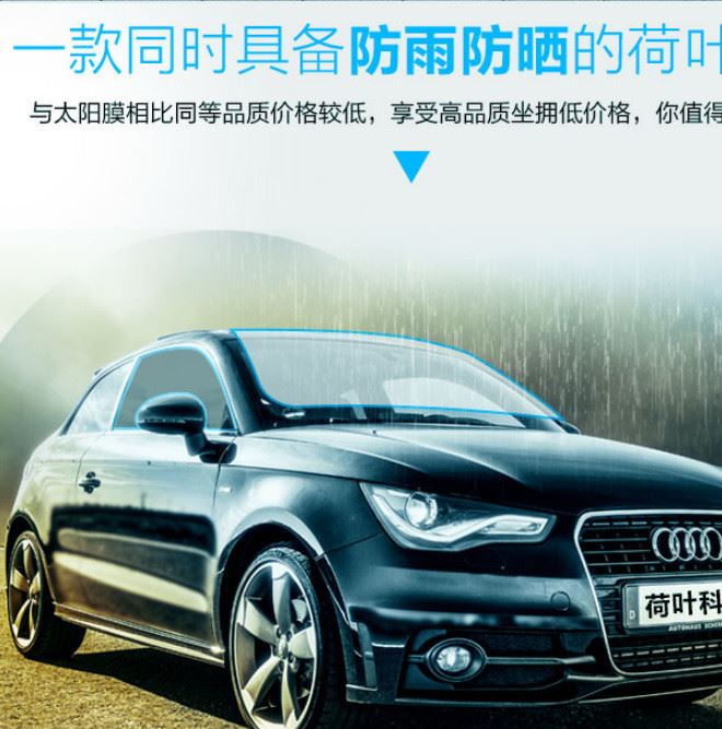 廠(chǎng)家新品直銷(xiāo)荷葉汽車(chē)用品后視鏡防雨膜 防炫目膜 玻璃防水貼膜示例圖2