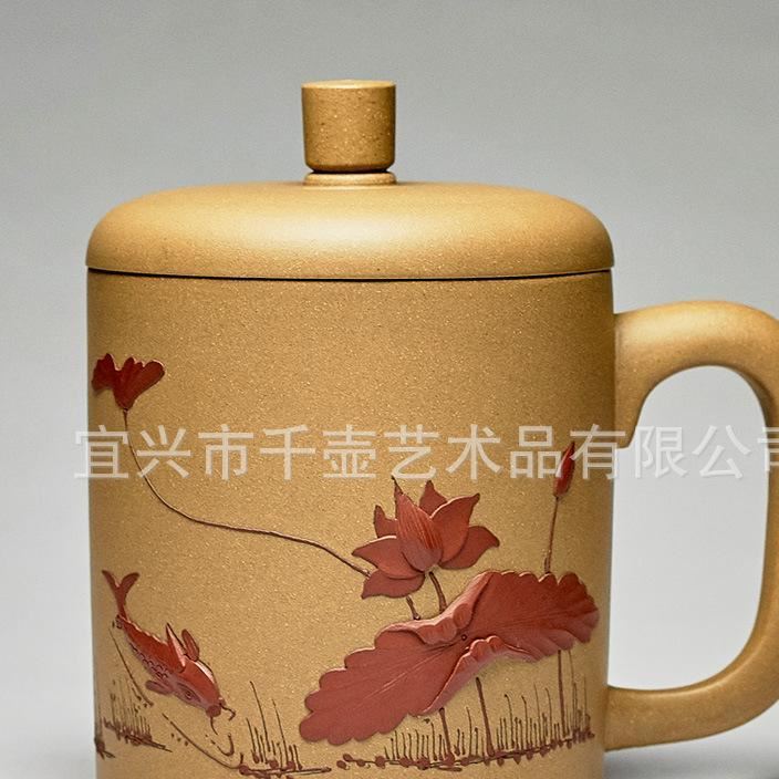 紫砂茶杯宜興原礦紅清水泥手工茶具公道杯大泡茶養(yǎng)生茶杯定制批發(fā)示例圖1