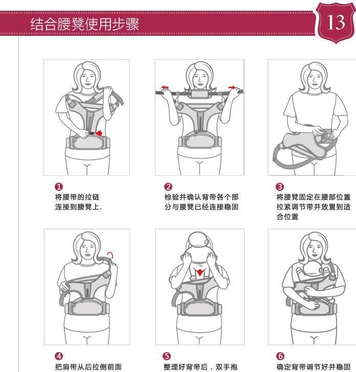 袋鼠仔仔 多功能腰凳抱凳 嬰兒腰凳腰帶背帶美途騎士MT8801示例圖25