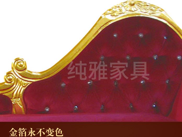 歐式貴族氣息樹脂金箔美人榻貴妃椅 小戶型客廳奢華沙發床直銷示例圖6