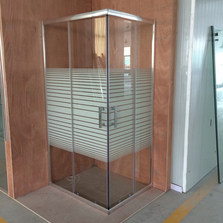 方形条纹简易淋浴房钢化玻璃沐浴房整体浴室双移门隔断洗澡