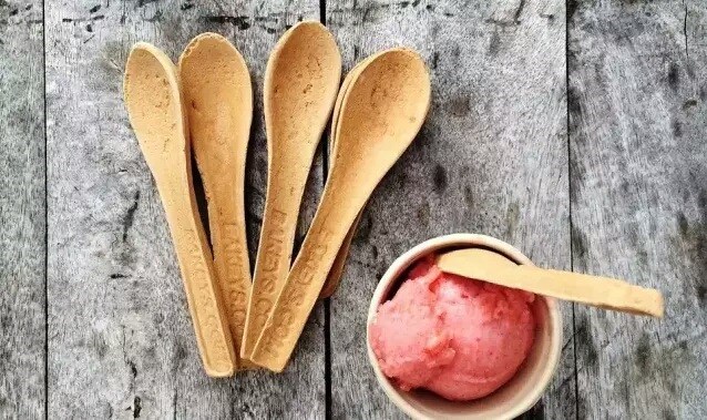 一次性可食用餐具粗粮勺子 绿色餐具 国产 杜绝印度 100支一套