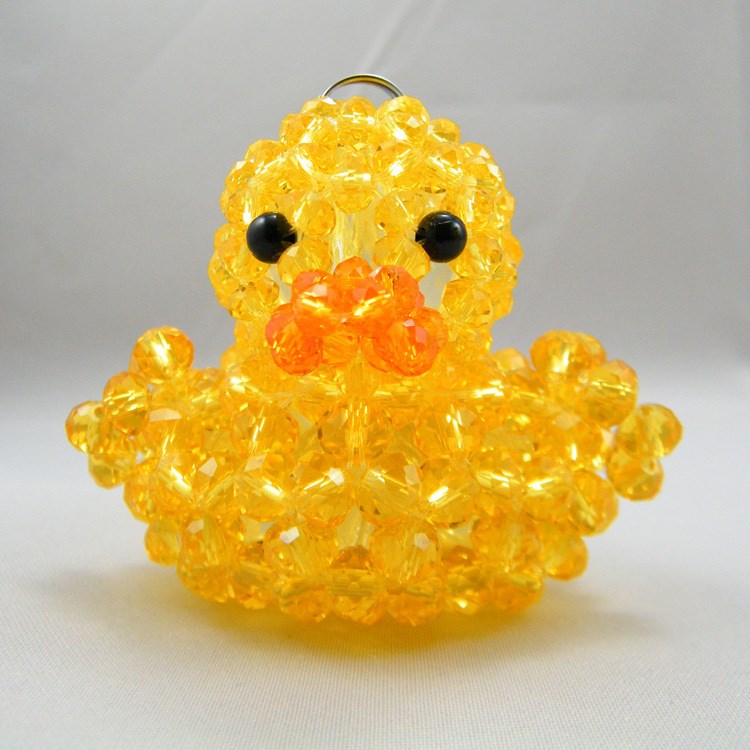 串珠 水晶饰品手机挂件 3mm 4mm水晶珠大黄鸭【小黄鸭】小鸭子