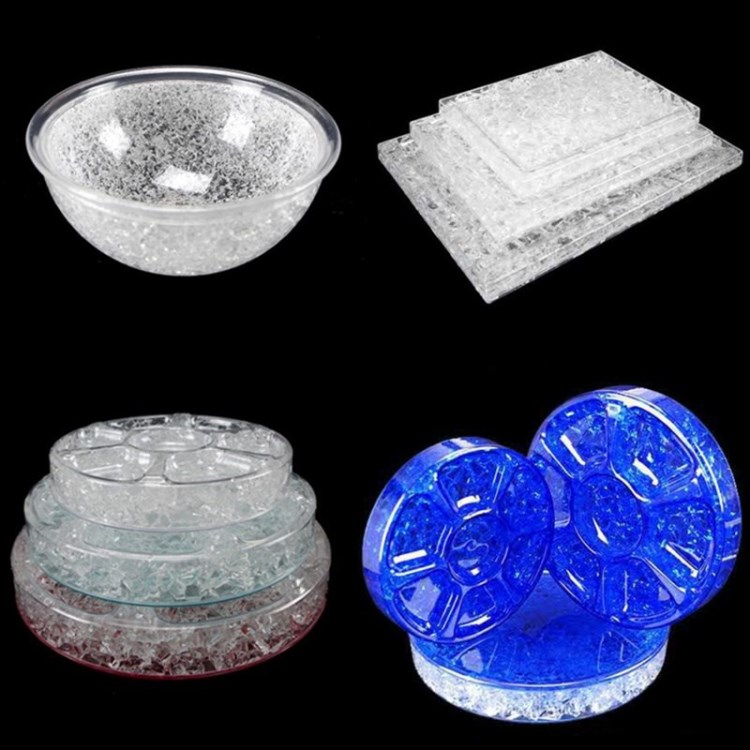 【】刺身冰盘蓄冷冰板冷藏冰排直板冰盒塑料刺身盘长方形鱼生寿司冰板