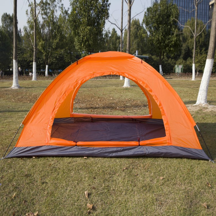 玻璃纤维杆帐篷 3人双层双门户外野营天幕帐篷 银胶布防紫外线