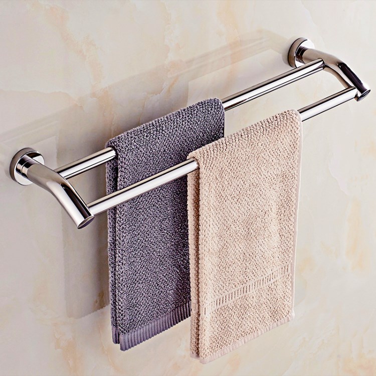 【不锈钢毛巾架】欧文毛巾架 304不锈钢 双杆卫生间单层加长毛巾挂
