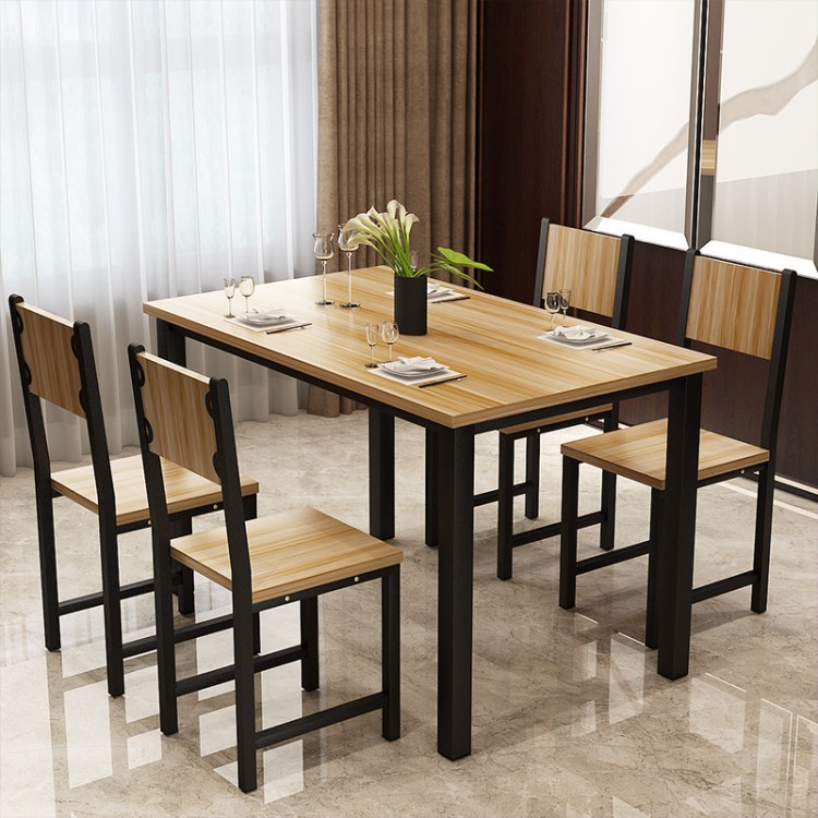 简易餐桌椅组合四人快餐厅早餐饭店小吃面馆饭桌家用吃饭桌子批发