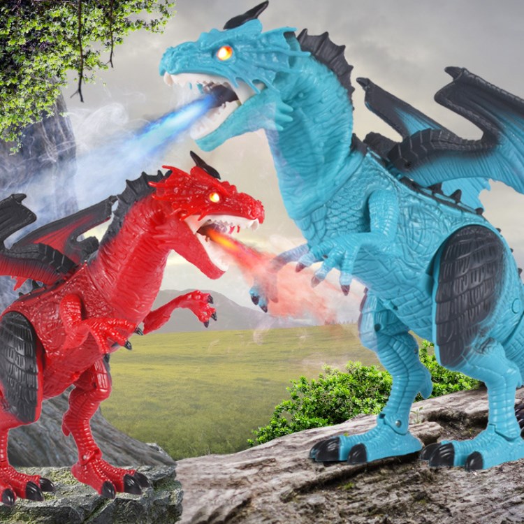 遥控恐龙玩具男孩电动霸王龙会行走叫喷火超大号儿童仿真动物喷雾