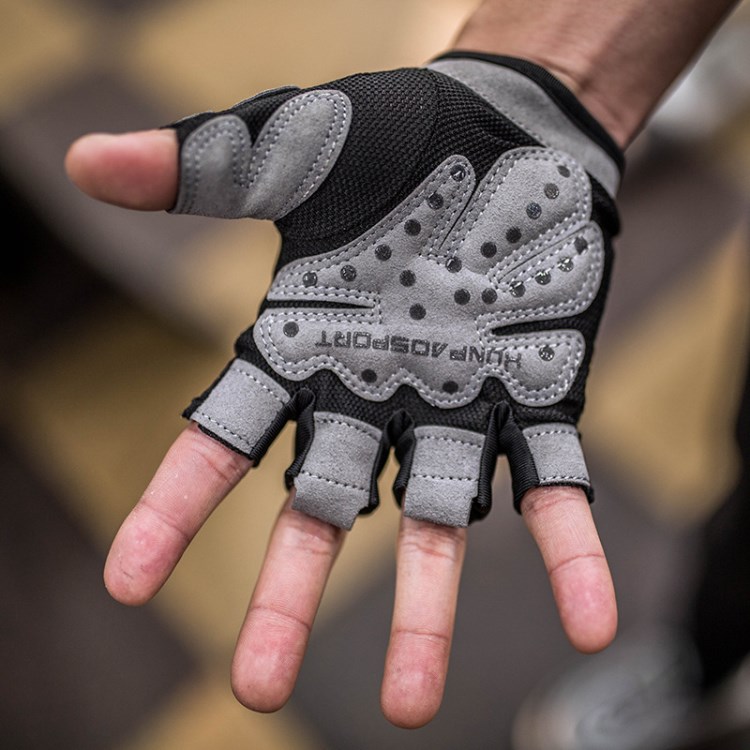 健身手套半指透气防滑耐磨运动护手针织骑行手套个人防护用品批发
