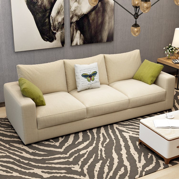 北欧客厅乳胶羽绒布艺沙发小户型1234人组合批发现代简约休闲家具