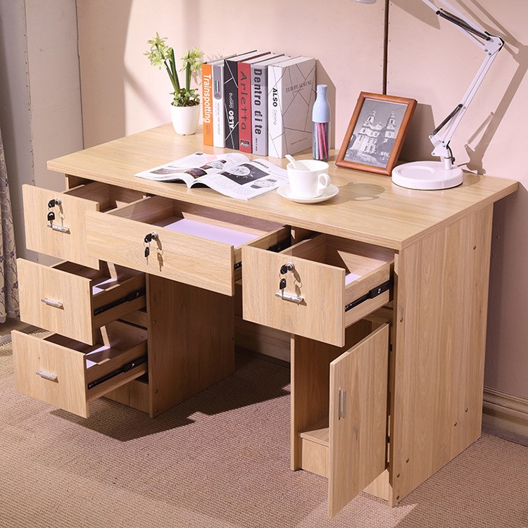 家用办公桌带锁简约现代电脑台式桌书桌写字台简易单人桌子1.2米