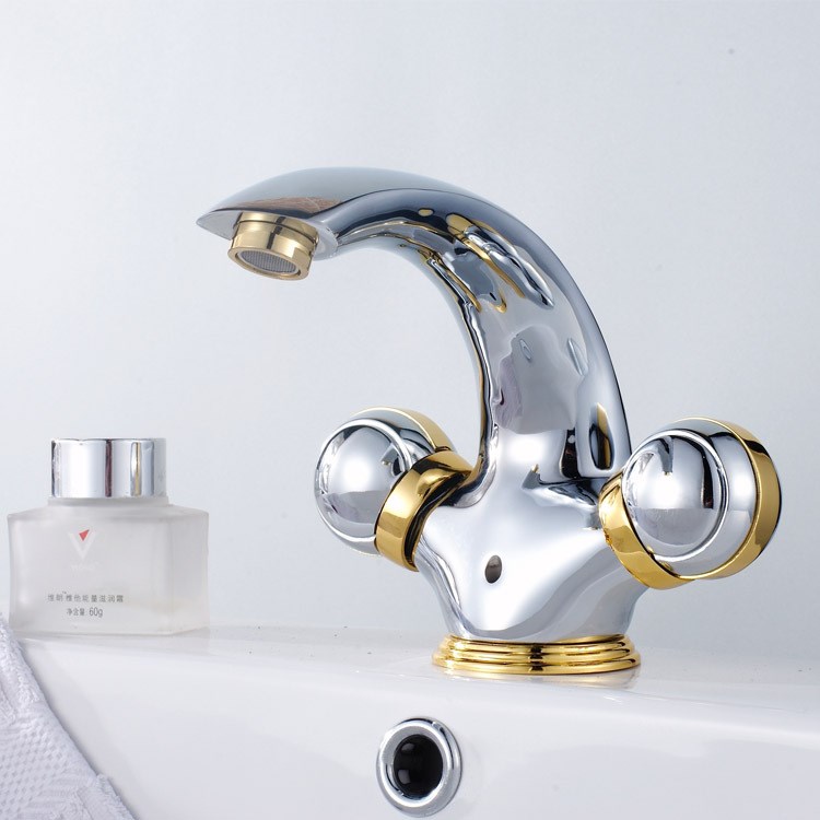 长期供应 ql-0752双手轮面盆龙头 螺旋式 面盆高品质水龙头 冷热