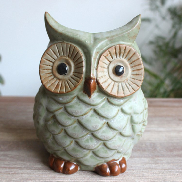 动物造型 窑变花盆 工艺装饰 多肉植物猫头鹰 陶瓷手工花盆