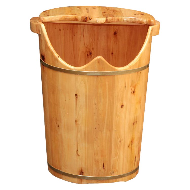 am07-52cm高嘉木斯香柏木带盖子泡腿木桶 泡脚桶足浴桶洗脚盆