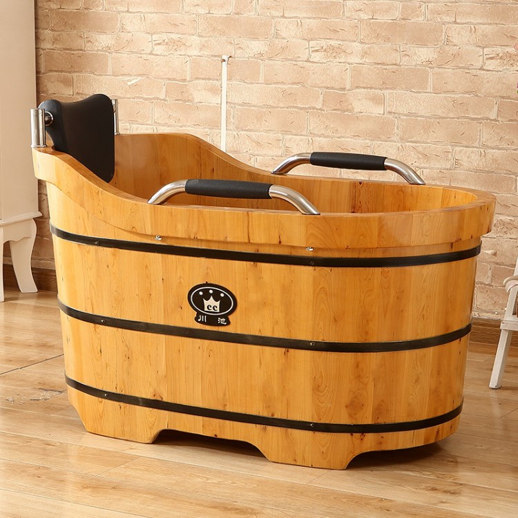 木桶浴桶 成人泡澡桶香柏木澡盆浴盆洗澡木桶浴缸沐浴桶木桶加厚