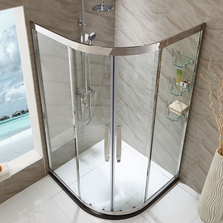 厂家直销淋浴房圆弧不锈钢 酒店公寓式古铜色加厚304不锈钢配件