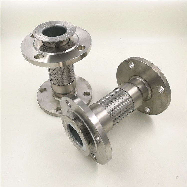 304不锈钢波纹管高温压法兰式金属软管耐腐蚀耐油编织软连接dn50