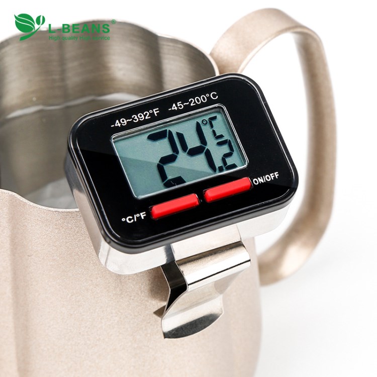 l-beans 手冲咖啡温度计 奶茶牛奶拉花电子温度计数字快速显示