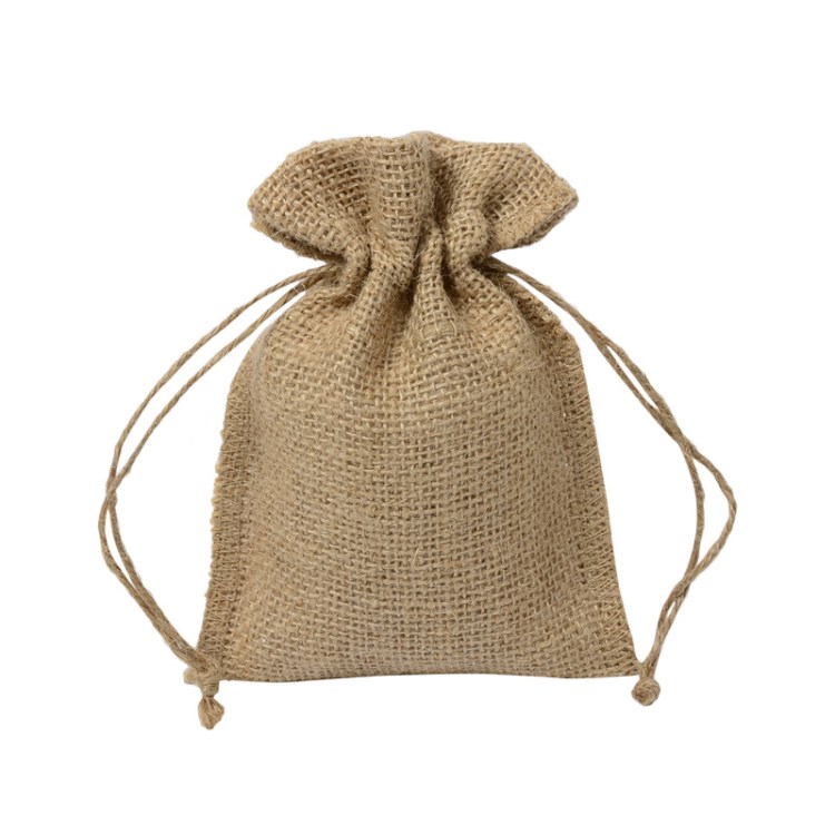 批发定做麻布束口袋 黄麻抽绳麻布收纳袋 束口珠宝首饰亚麻手提袋