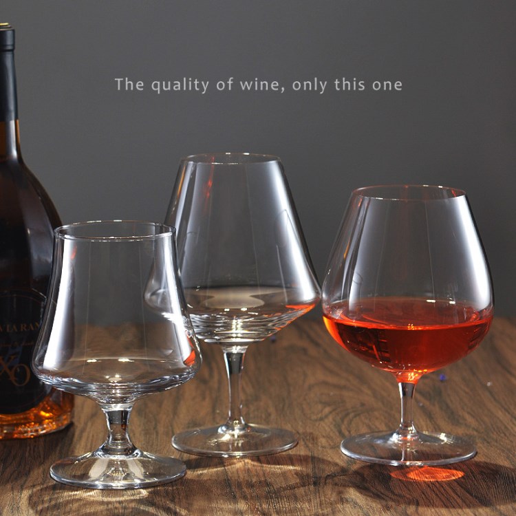 百丽儿 创意圆形大肚威士忌酒杯马爹利xo杯350ml矮脚玻璃白兰地杯