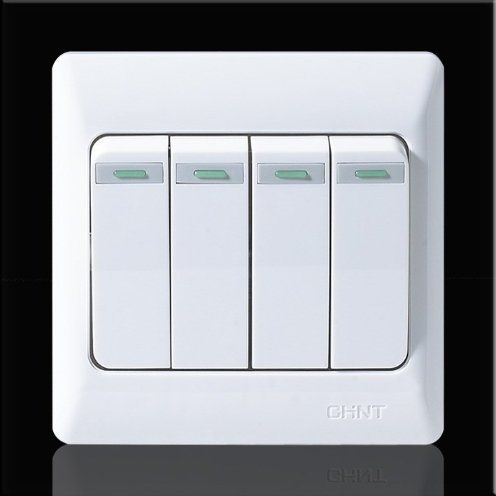 【正泰开关插座】正泰开关插座 new7系列 四联单控开关大跷板 10a250v