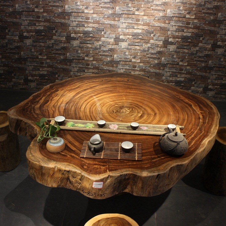 乌金木茶台实木大板烘干艺术斑马茶桌现代简约茶室家具原生态促销