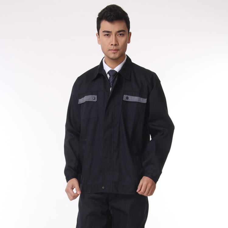 厂家批发帆布灰兜盖长袖电焊工汽修工装劳保工作服套装装卸工专供