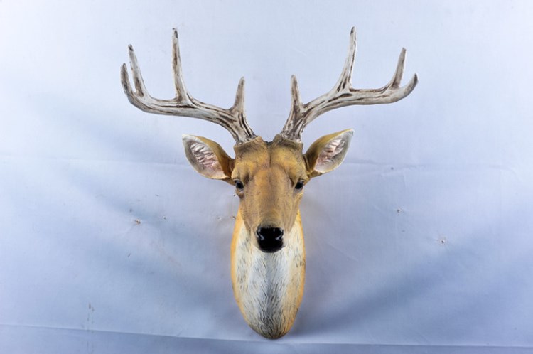 欧式树脂动物头鹿头壁饰树脂工艺品客厅酒店墙壁装饰仿真鹿头挂件
