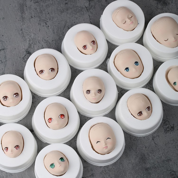 定制翻糖人偶硅胶模具粘土人头翻糖人物糖人公仔人头部娃娃模具