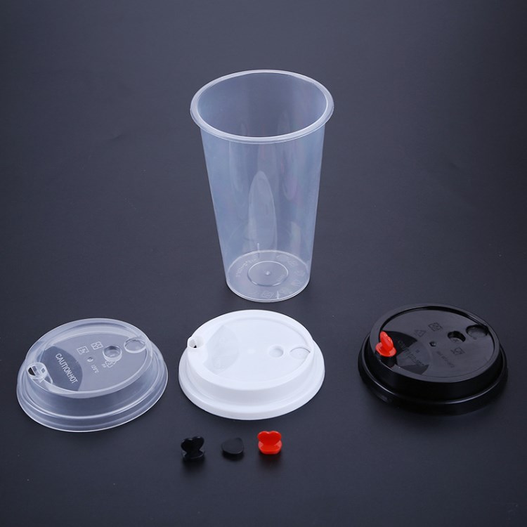 90口径pp注塑杯 500ml一次性加厚透明塑料杯奶茶杯果汁杯饮料杯