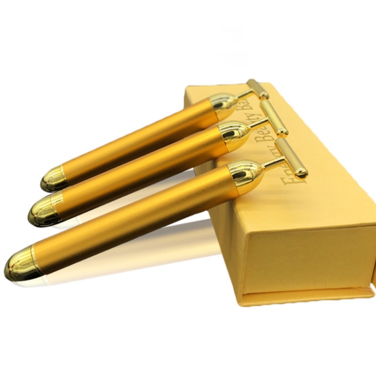 24k黄金棒t头电动按摩器美容棒瘦脸仪瘦脸器v脸棒提拉厂家直销