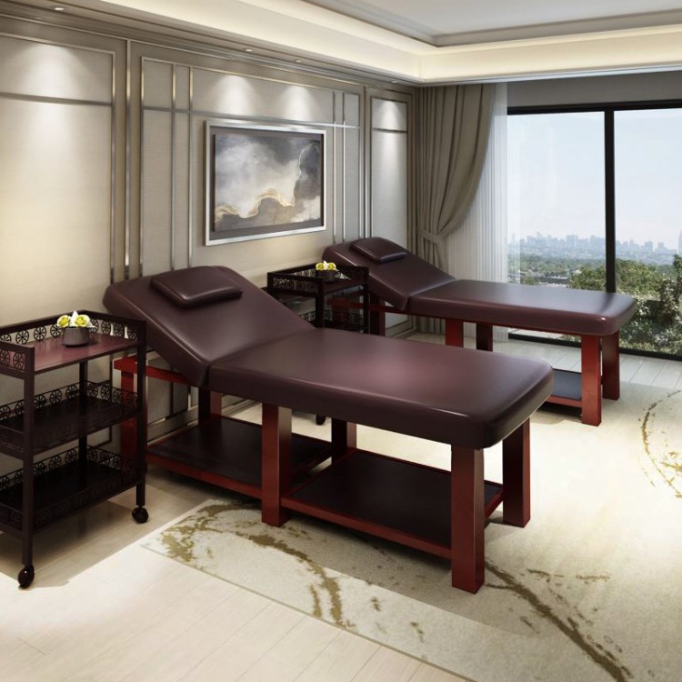 方正实木美容床批发美容院专用家用折叠美体艾灸理疗床推拿按摩床