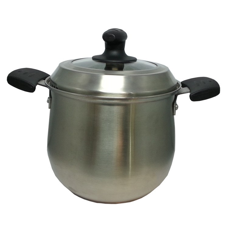 【不锈钢汤锅】厂家直销不锈钢典雅鼓型汤锅批发高汤锅复底煲汤锅家用