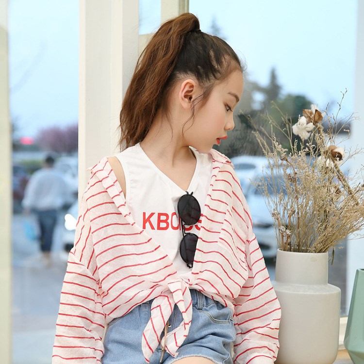 儿童防晒衣女童超薄透气服小女孩套装夏季2018新款韩版外套皮肤衣